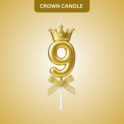 Golden Crown Numerical Candle No. 9