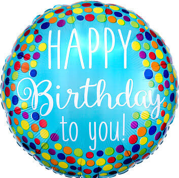 Happy Birthday To You Dots Balloon 18" S40