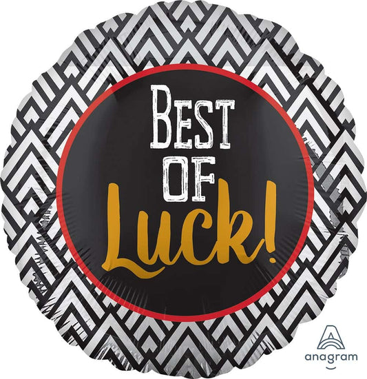 Best of Luck Black & White Balloon 18" S40