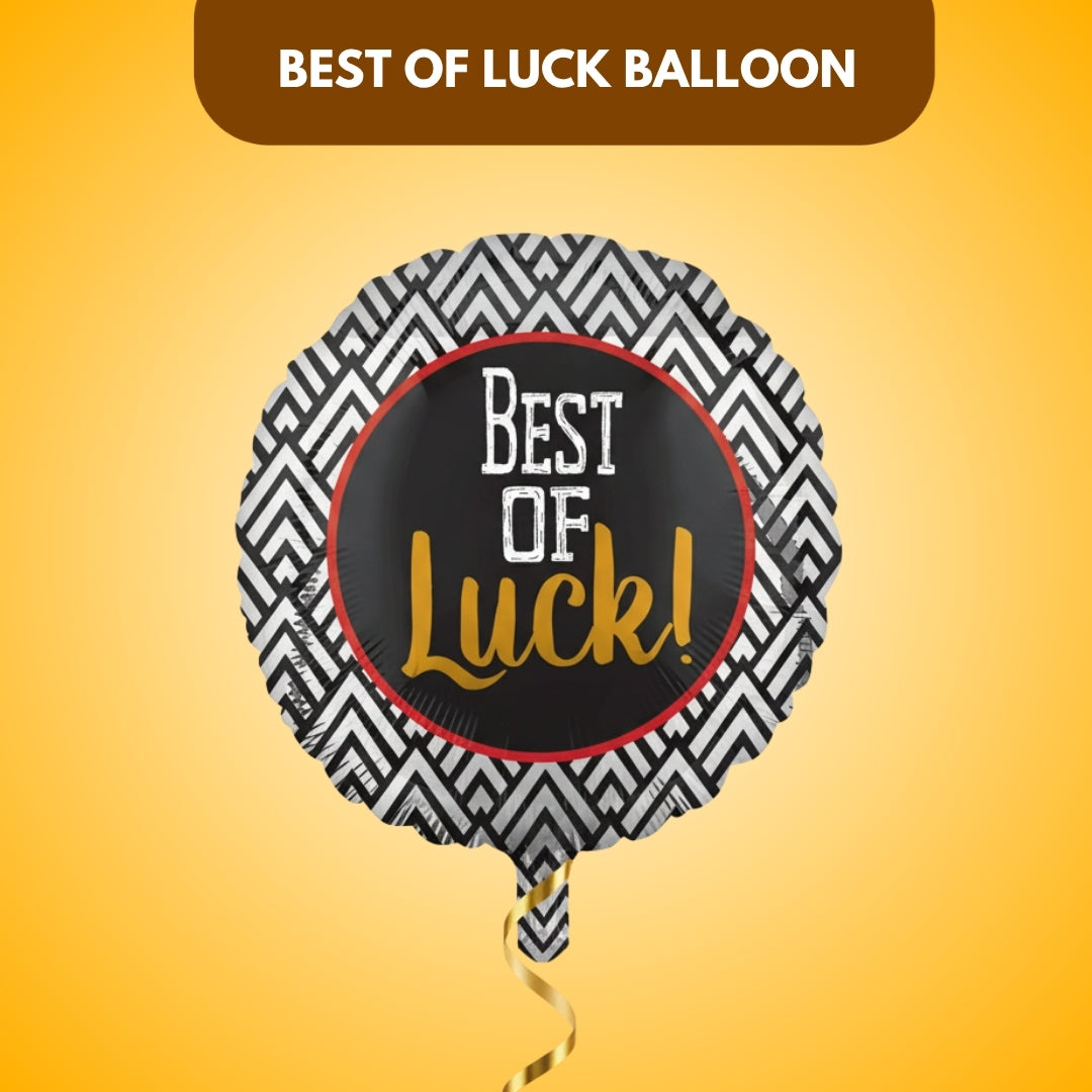Best of Luck Black & White Balloon 18" S40