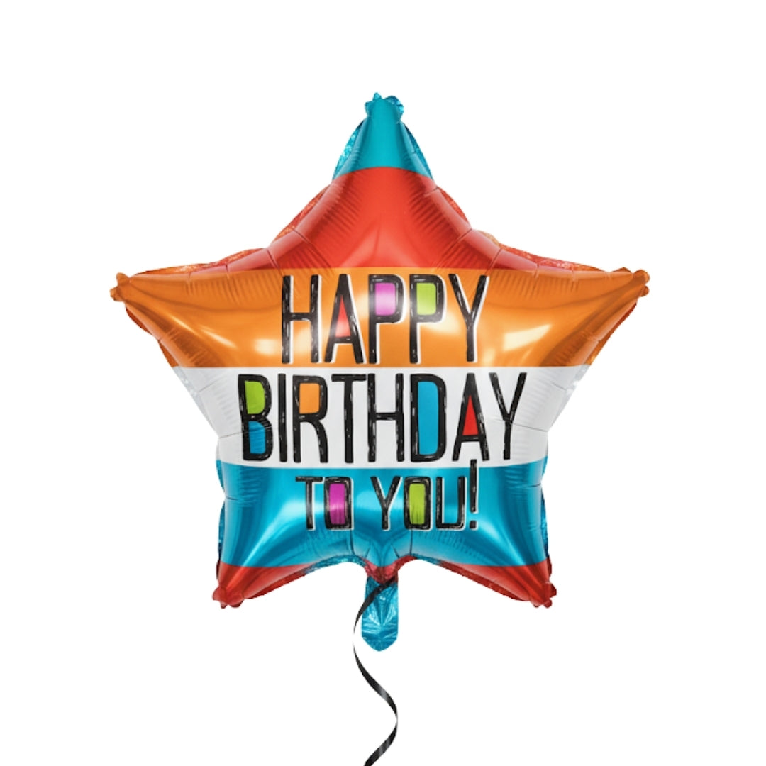 Happy Birthday Star Foil Balloon 18 Inch S40 | Colorful Birthday Party Balloon