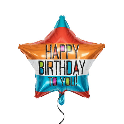 Happy Birthday Star Foil Balloon 18 Inch S40 | Colorful Birthday Party Balloon