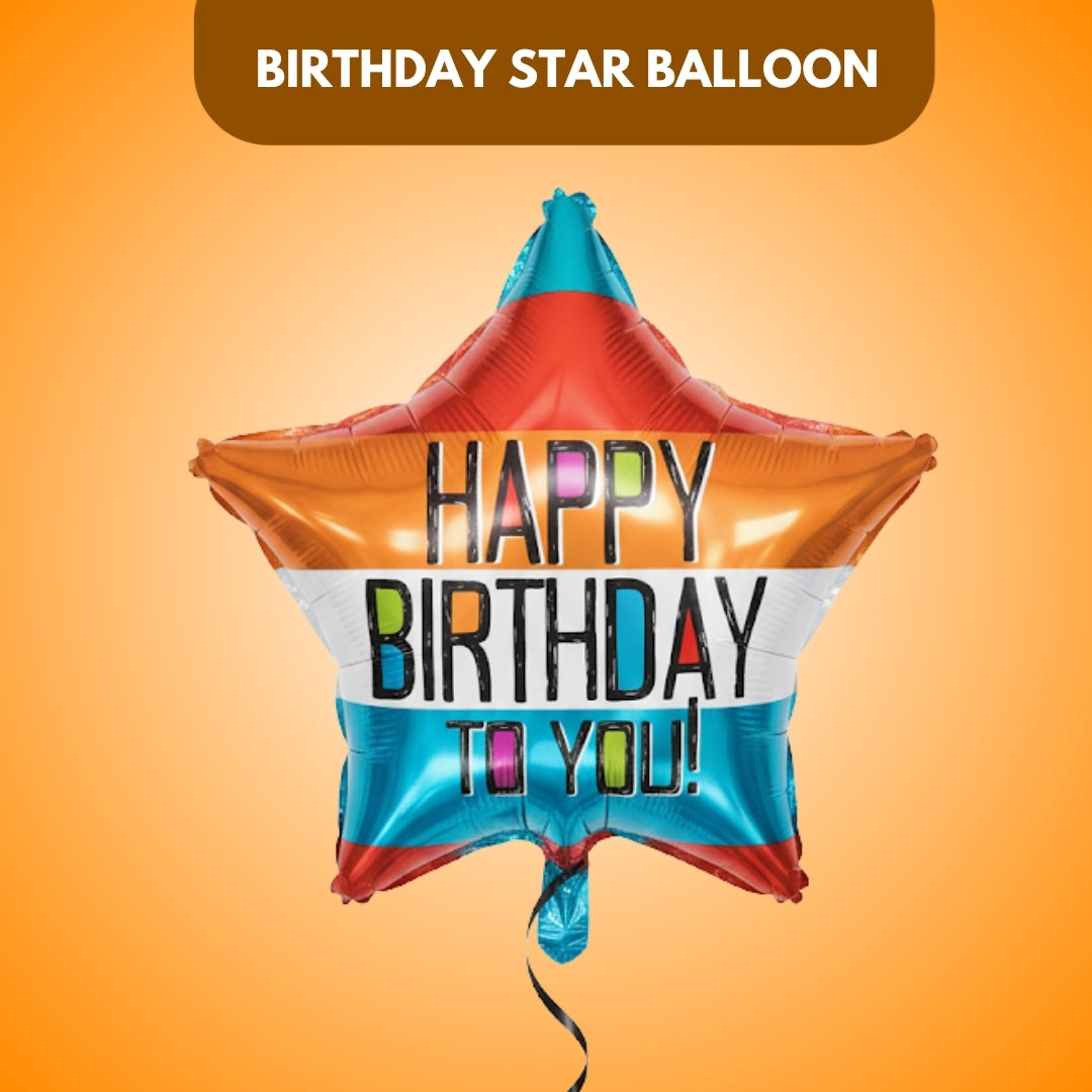 Happy Birthday Star Foil Balloon 18 Inch S40 | Colorful Birthday Party Balloon