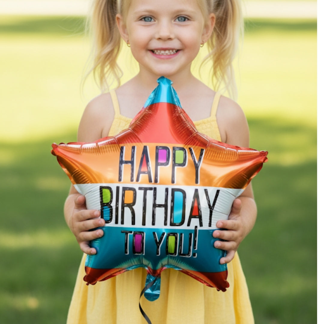 Happy Birthday Star Foil Balloon 18 Inch S40 | Colorful Birthday Party Balloon