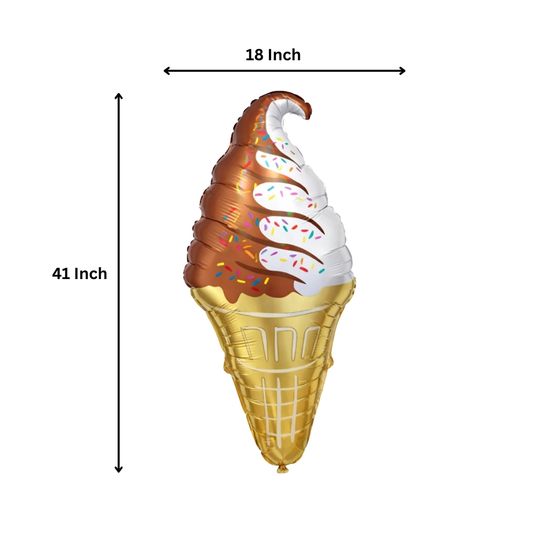 Ice Cream Cone Foil Balloon 41 Inch P40 | Dessert Theme Party Decoration Balloon