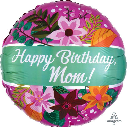 18" Happy Birthday Mom Bouquet Balloon S40