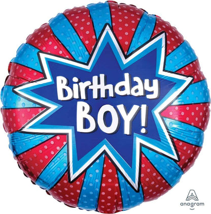 18" Birthday Boy Burst Balloons S40