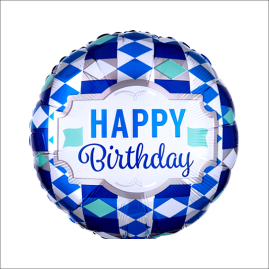 Happy Birthday Tie Pattern Balloon 18" S40