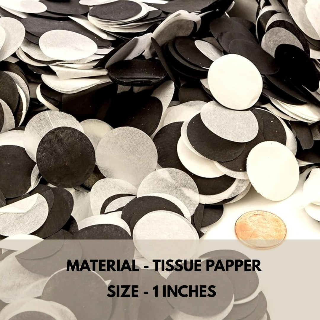 Black & White Tissue Paper Confetti  -1PC