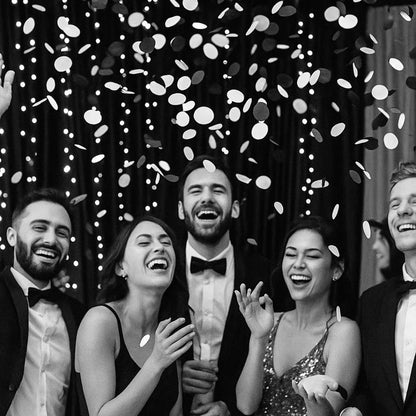 Black & White Tissue Paper Confetti  -1PC