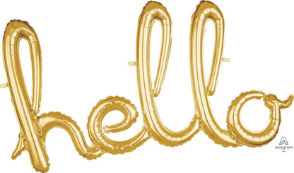 Script Phrase Hello Gold Balloons 39" G40