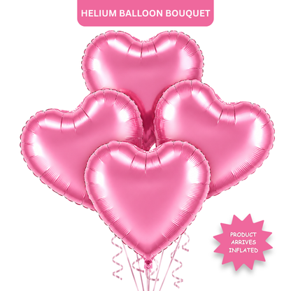 Pink Heart Foil Balloon Set of 4 - 18 inches
