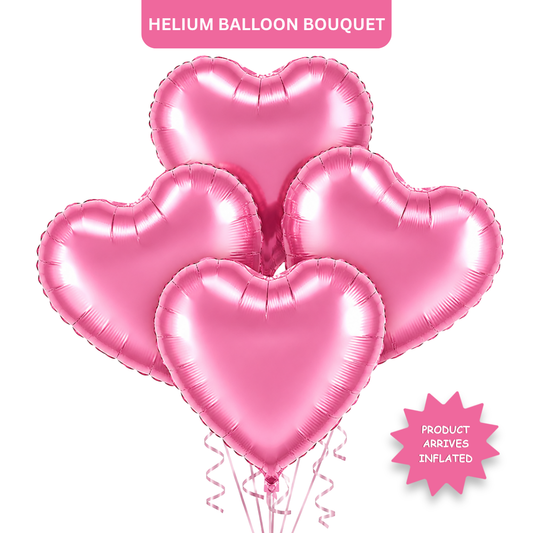 Pink Heart Foil Balloon Set of 4 - 18 inches