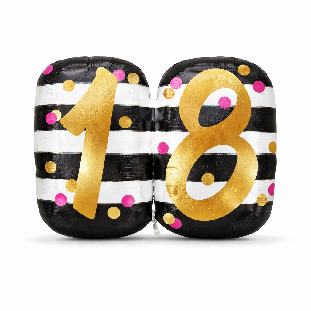 Pink & Gold 18th Birthday Foil Balloon 25 Inch P40 | Birthday Party Decoration Balloon