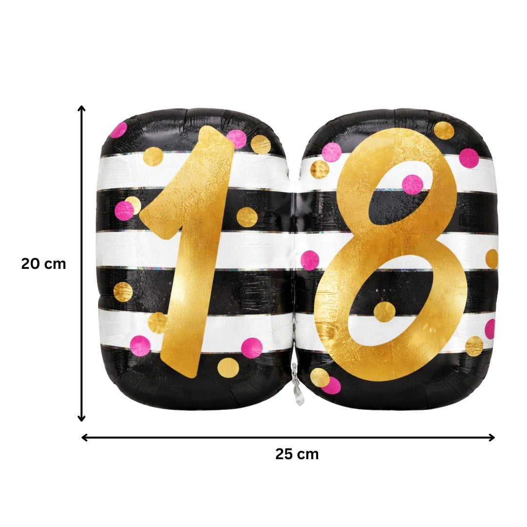 Pink & Gold 18th Birthday Foil Balloon 25 Inch P40 | Birthday Party Decoration Balloon