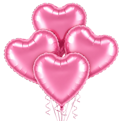 Pink Heart Foil Balloon Set of 4 - 18 inches
