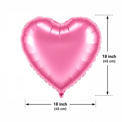 Pink Heart Foil Balloon Set of 4 - 18 inches