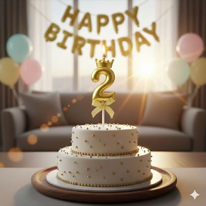 Golden Crown Numerical Candle No. 2