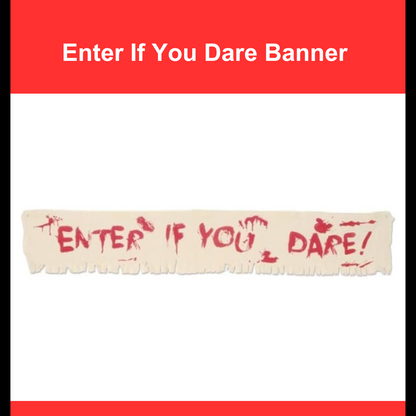 Enter if you Dare Welcome paper banner in Jute Finish - Approx. 4 FT