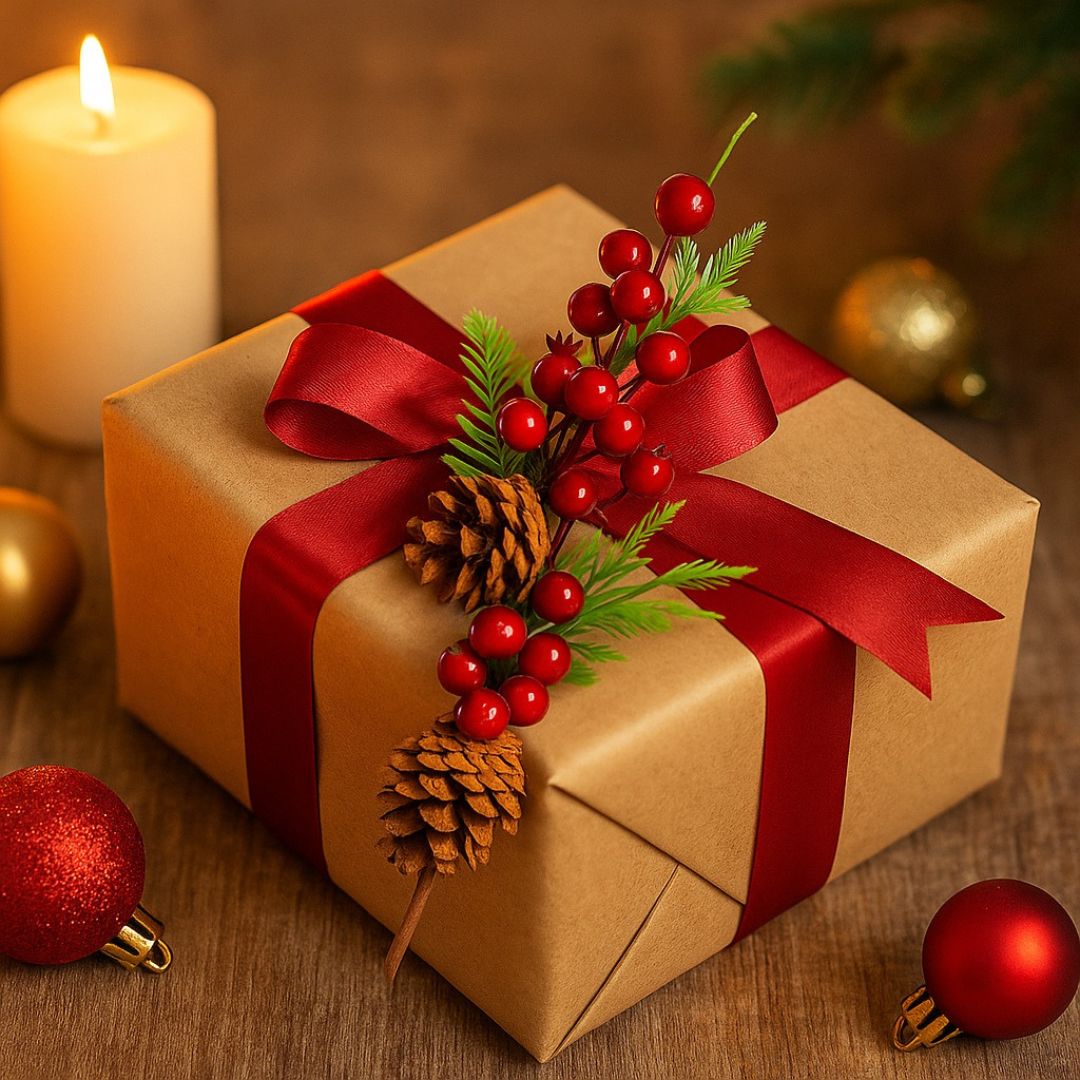 Pine Tree Inserts with Rubber Plant, Cherries and Pine Cones - 1PC