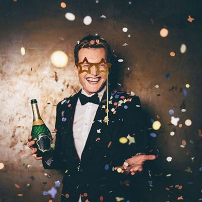 60th Birthday Photo Booth Props Gold & Black - 20Pc