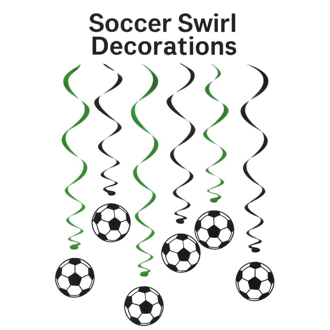 Soccer Swril Decoration - 6PC
