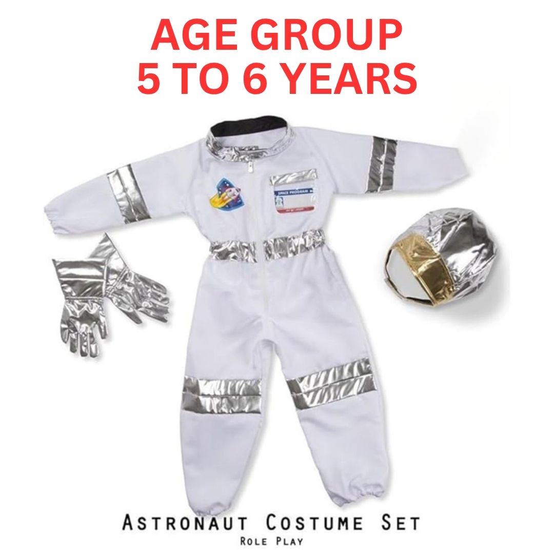Astronaut White Jumpsuit Costume - Size - L - Age 7 to 9