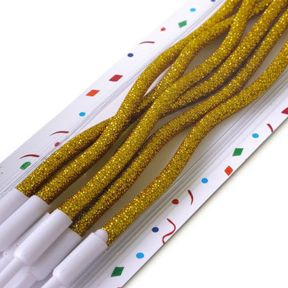 Golden Glittering Curly Candles - 6PC