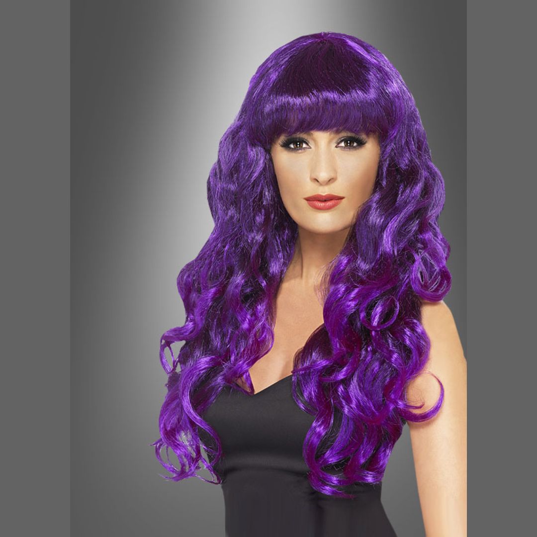 Curly Wigs Long Purple