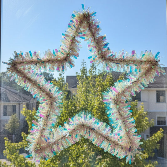 Iridiscent Star Shaped Wreath 24"