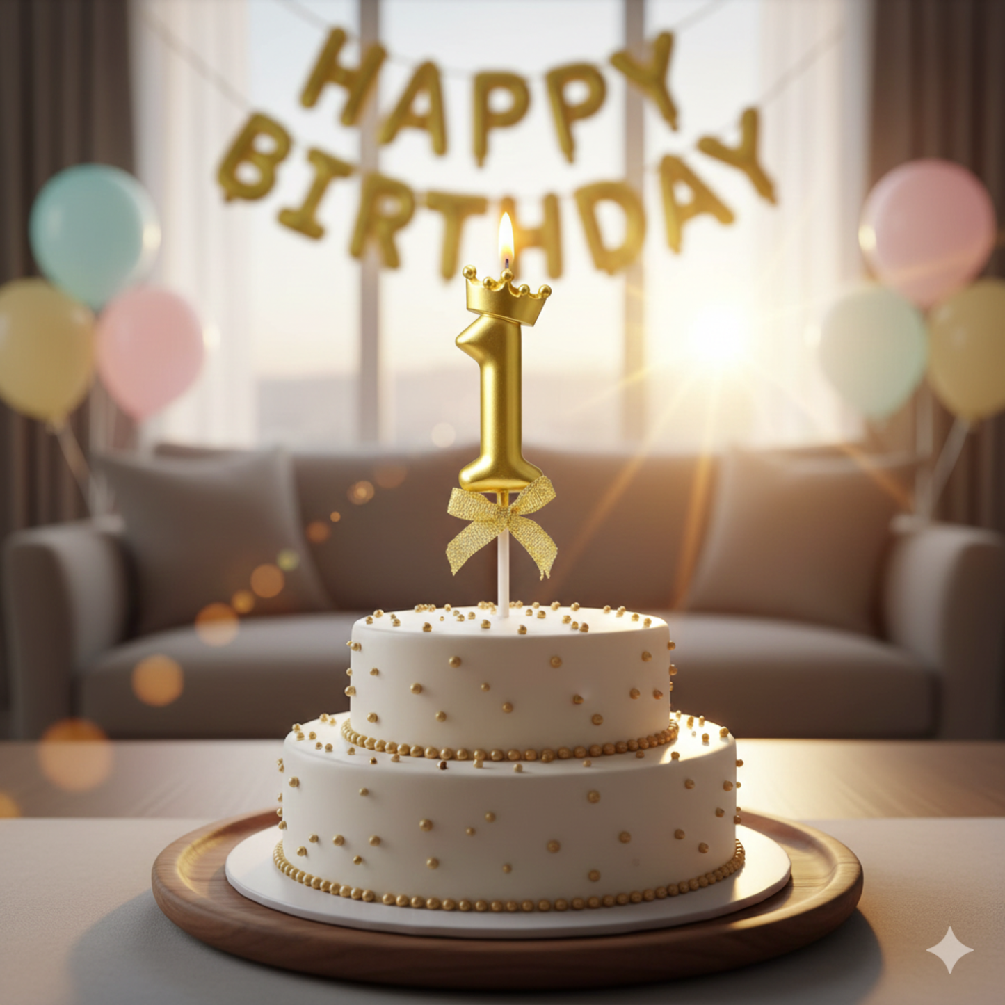 Golden Crown Numerical Candle No. 1