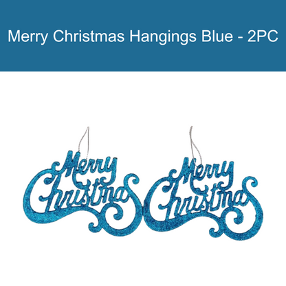 CTO Merry Christmas Hangings Blue - 2PC