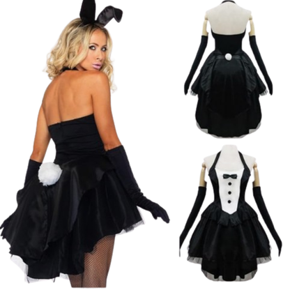 Adult Sexy Bunny Costume w/ Gloves, Bunny Ears & Tail