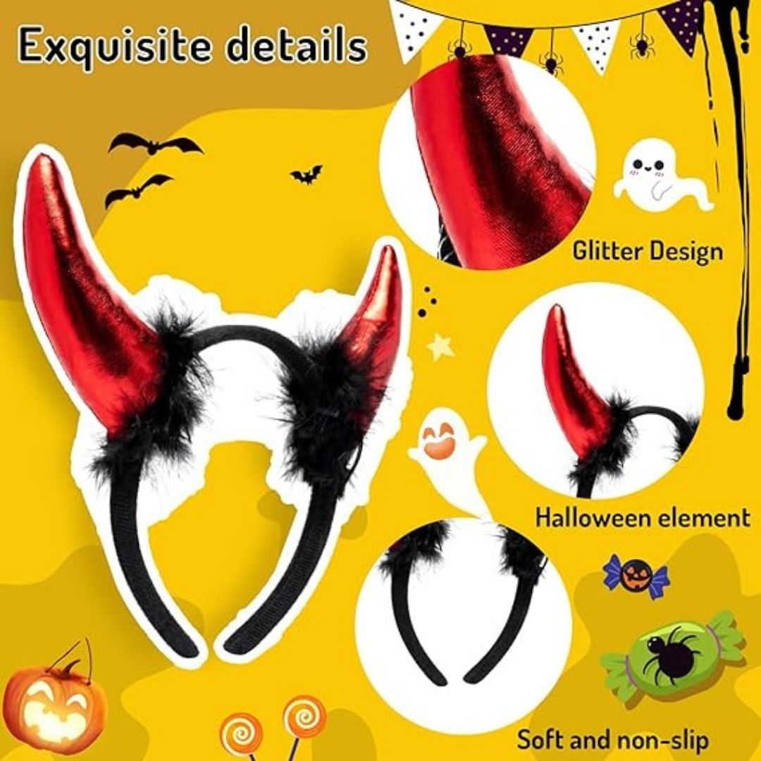 Devil Horn with Red Color and Black Bush - 1PC