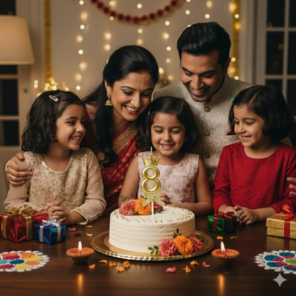 Golden Crown Numerical Candle No. 8