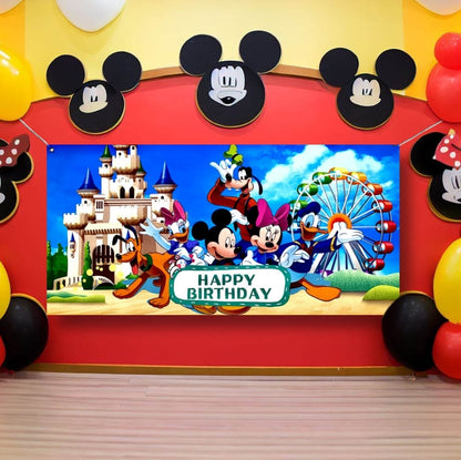 Disney Clubhouse Birthday Banner For Wall/Glass/Window Decoration - 4FT X 2FT
