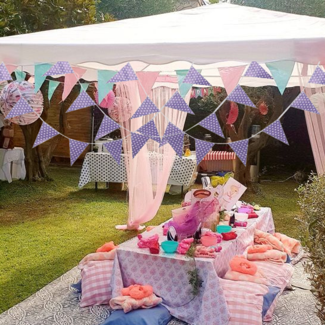 Polka Dot Buntings Purple - 9 FT - 1PC