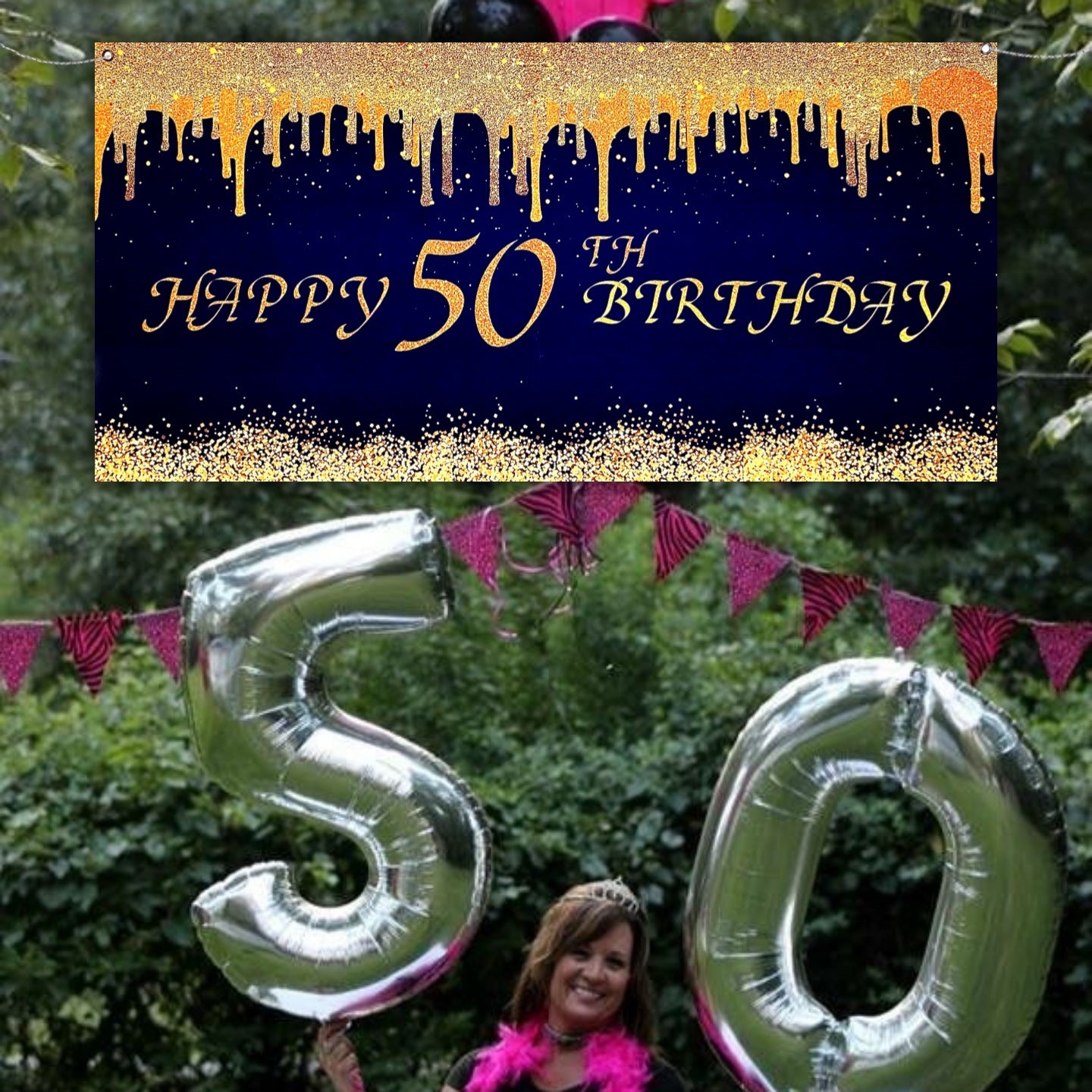 Happy 50th Birthday Banner - 4FT X 2FT