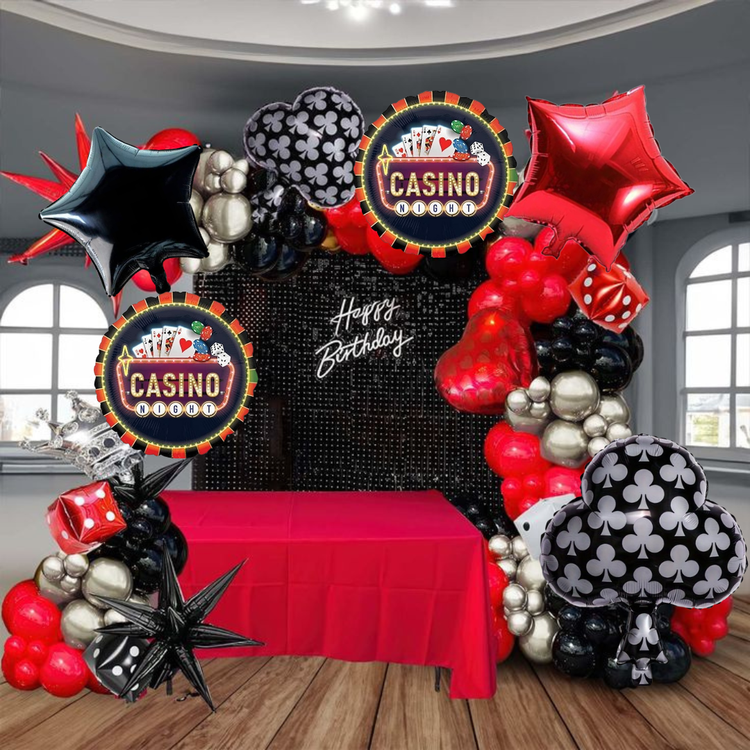 Black Club Card Party Balloon -5Pc