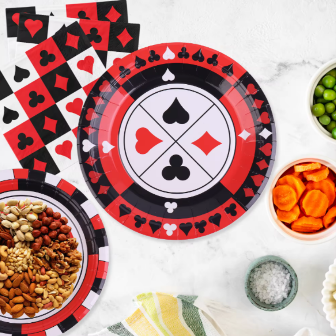 Casino Theme Party Paper Plates 9" - 8PC