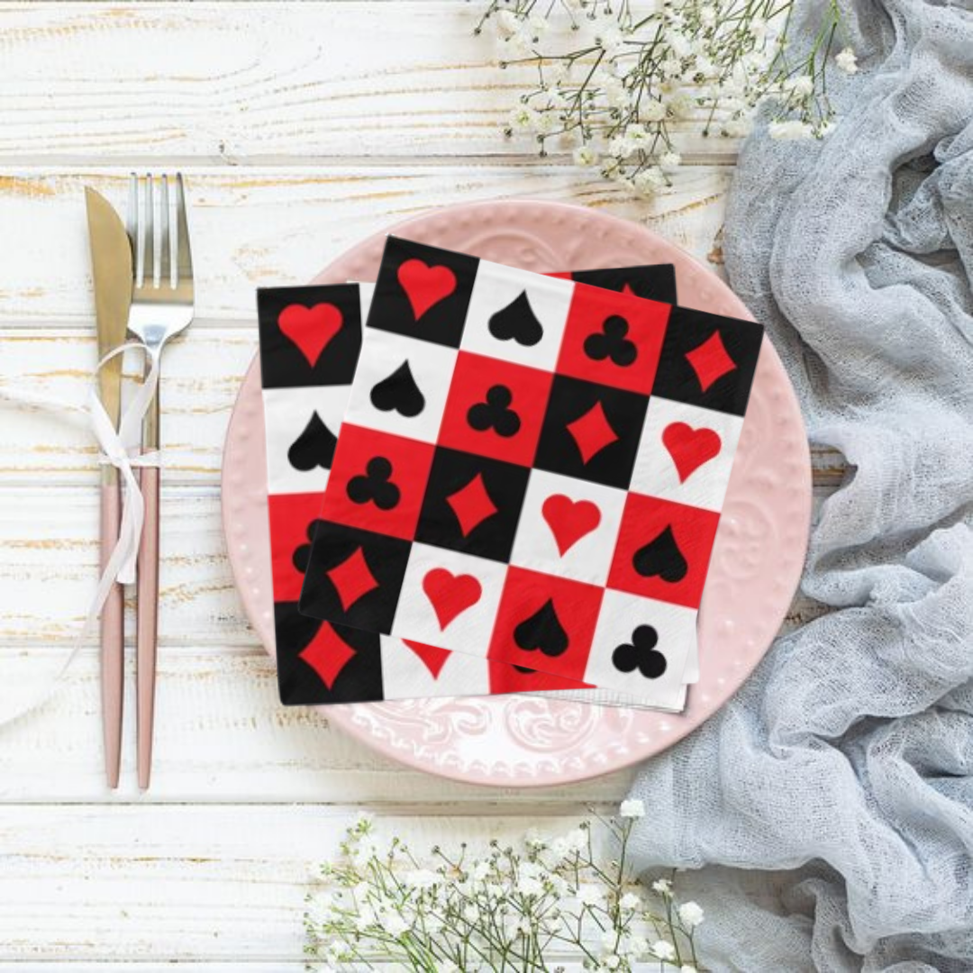 Casino Theme Paper Napkins - 16PC