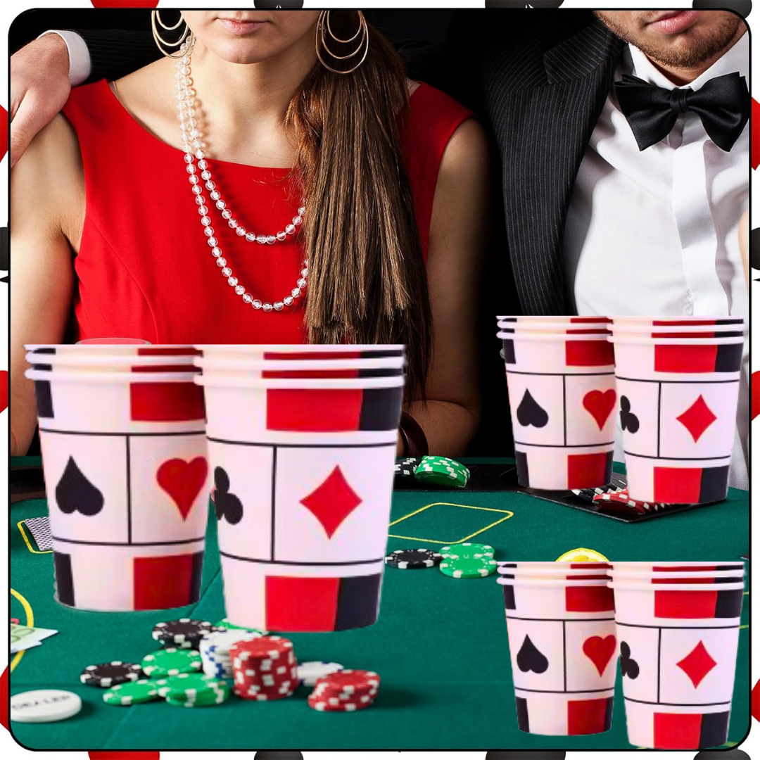 Casino Theme Paper Cups - 8PC