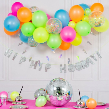 Glow in The Dark Items Balloons , Glow Banner , Circle Garland , Strip Garland