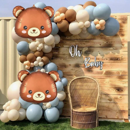 Teddy Bear Brown &amp; Beige Balloon Set - 100PC