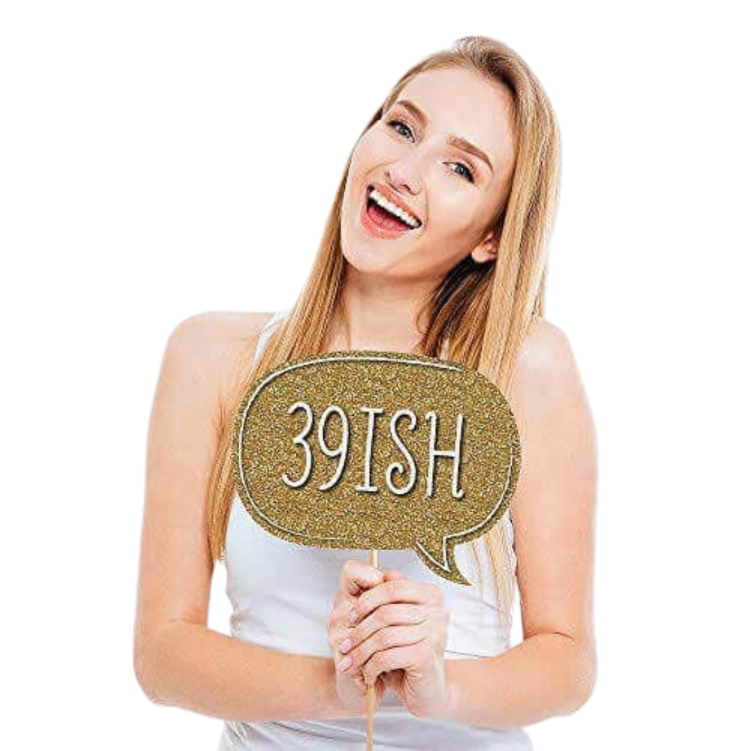 Wanna Party 40th Birthday Sash and 40th Birthday Photo Props Combo Pack for 40th Birthday Decorations for Women