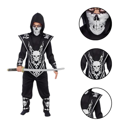 Ninja Fighter Ghost Costume - Size S - Age 3-5