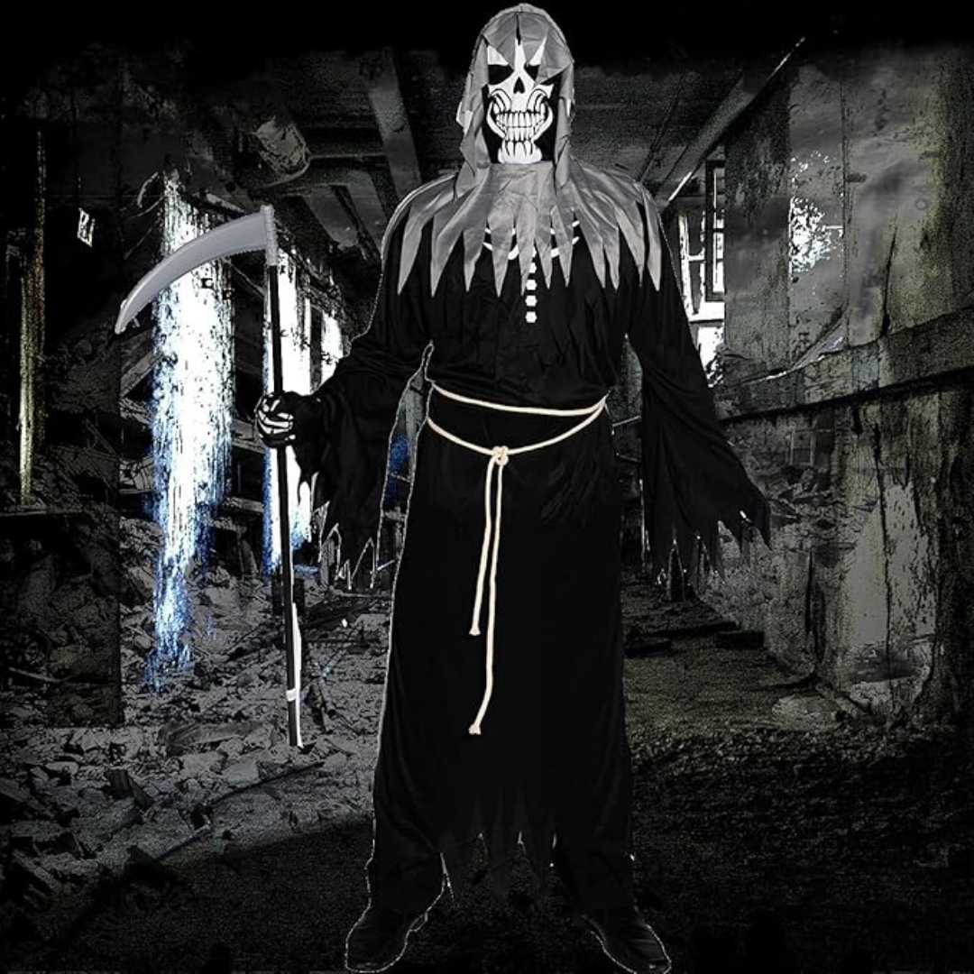 The Spooky Smoldering Reaper Horror Costume with Light Up Eyes - XL