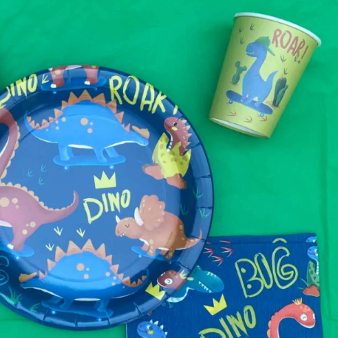 Dinosaur Theme Paper Cups-Pack of 8, 9oz