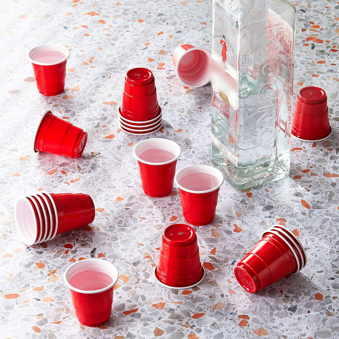 Red Drinking Shot Glasses for Serving Shots