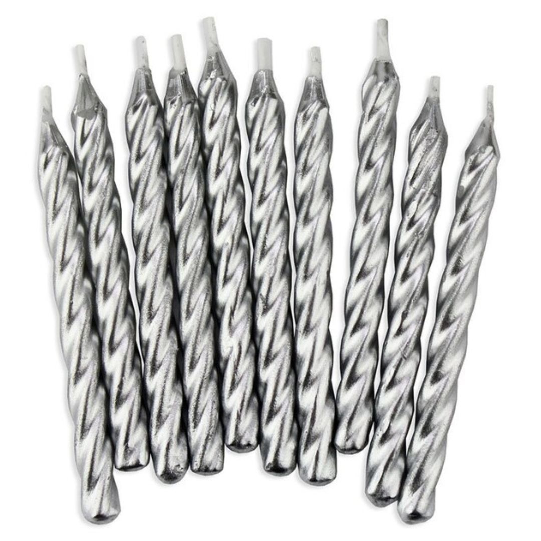 Silver Swirl Candle - 12PC